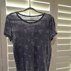 Navy Anchor Print T-Shirt